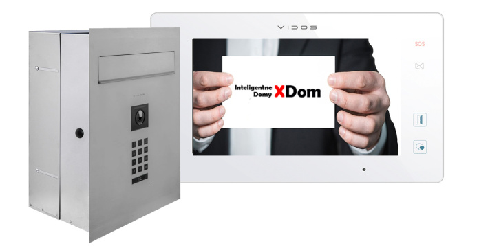 Zestaw wideodomofonu Vidos skrzynka na listy S14D-SKP monitor M10W-X